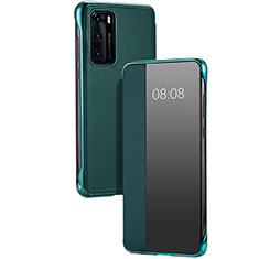 Custodia Portafoglio In Pelle Cover con Supporto T17 per Huawei P40 Verde