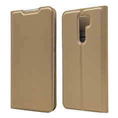 Custodia Portafoglio In Pelle Cover con Supporto T18 per Xiaomi Redmi Note 8 Pro Oro