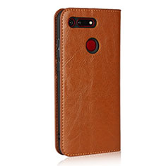 Custodia Portafoglio In Pelle Cover con Supporto T19 per Huawei Honor V20 Arancione