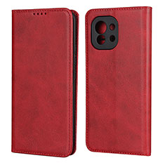 Custodia Portafoglio In Pelle Cover con Supporto T20 per Xiaomi Mi 11 5G Rosso