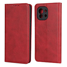 Custodia Portafoglio In Pelle Cover con Supporto T20 per Xiaomi Mi 11 Lite 4G Rosso