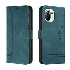 Custodia Portafoglio In Pelle Cover con Supporto T22 per Xiaomi Mi 11 Lite 5G Verde