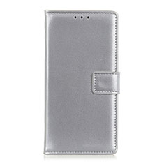 Custodia Portafoglio In Pelle Cover con Supporto T26 per Samsung Galaxy Note 20 5G Argento