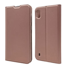 Custodia Portafoglio In Pelle Cover con Supporto U01 per Samsung Galaxy A10 Oro Rosa