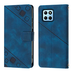 Custodia Portafoglio In Pelle Cover con Supporto Y01B per Huawei Honor 70 Lite 5G Blu