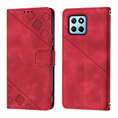 Custodia Portafoglio In Pelle Cover con Supporto Y01B per Huawei Honor 70 Lite 5G Rosso