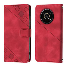 Custodia Portafoglio In Pelle Cover con Supporto Y01B per Huawei Honor Magic4 Lite 5G Rosso
