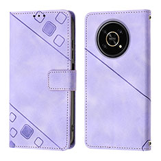 Custodia Portafoglio In Pelle Cover con Supporto Y01B per Huawei Honor Magic4 Lite 5G Viola