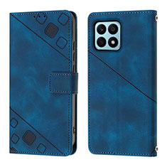 Custodia Portafoglio In Pelle Cover con Supporto Y01B per Huawei Honor X8a 4G Blu