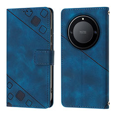 Custodia Portafoglio In Pelle Cover con Supporto Y01B per Huawei Honor X9a 5G Blu