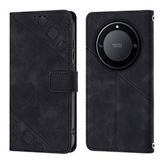 Custodia Portafoglio In Pelle Cover con Supporto Y01B per Huawei Honor X9a 5G Nero