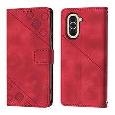 Custodia Portafoglio In Pelle Cover con Supporto Y01B per Huawei Nova 10 Pro Rosso
