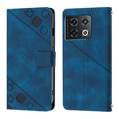 Custodia Portafoglio In Pelle Cover con Supporto Y01B per OnePlus 10 Pro 5G Blu
