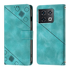 Custodia Portafoglio In Pelle Cover con Supporto Y01B per OnePlus 10 Pro 5G Verde