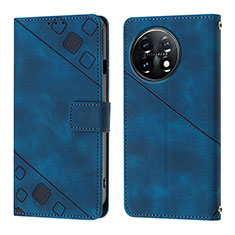 Custodia Portafoglio In Pelle Cover con Supporto Y01B per OnePlus 11 5G Blu