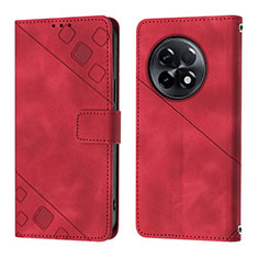 Custodia Portafoglio In Pelle Cover con Supporto Y01B per OnePlus 11R 5G Rosso