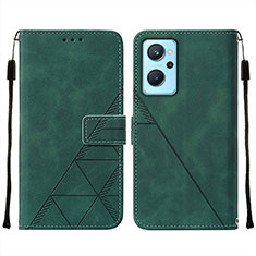 Custodia Portafoglio In Pelle Cover con Supporto Y01B per Oppo A96 4G Verde