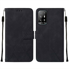 Custodia Portafoglio In Pelle Cover con Supporto Y01B per Oppo F19 Pro+ Plus 5G Nero