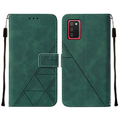 Custodia Portafoglio In Pelle Cover con Supporto Y01B per Samsung Galaxy A02s Verde
