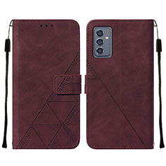 Custodia Portafoglio In Pelle Cover con Supporto Y01B per Samsung Galaxy A05s Rosso Rosa