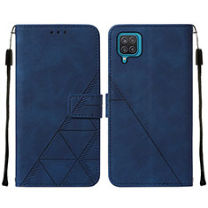 Custodia Portafoglio In Pelle Cover con Supporto Y01B per Samsung Galaxy A12 5G Blu