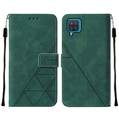 Custodia Portafoglio In Pelle Cover con Supporto Y01B per Samsung Galaxy A12 Nacho Verde