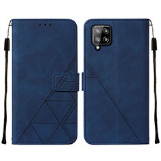 Custodia Portafoglio In Pelle Cover con Supporto Y01B per Samsung Galaxy A42 5G Blu