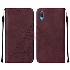 Custodia Portafoglio In Pelle Cover con Supporto Y01B per Samsung Galaxy M02 Rosso Rosa