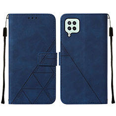 Custodia Portafoglio In Pelle Cover con Supporto Y01B per Samsung Galaxy M32 4G Blu
