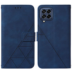 Custodia Portafoglio In Pelle Cover con Supporto Y01B per Samsung Galaxy M53 5G Blu