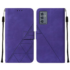 Custodia Portafoglio In Pelle Cover con Supporto Y01B per Samsung Galaxy Quantum2 5G Viola