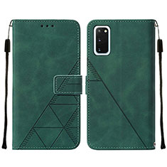 Custodia Portafoglio In Pelle Cover con Supporto Y01B per Samsung Galaxy S20 5G Verde