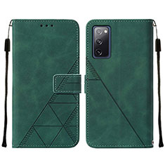 Custodia Portafoglio In Pelle Cover con Supporto Y01B per Samsung Galaxy S20 FE (2022) 5G Verde