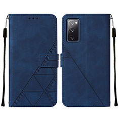 Custodia Portafoglio In Pelle Cover con Supporto Y01B per Samsung Galaxy S20 FE 4G Blu