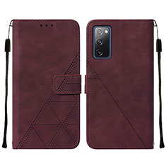 Custodia Portafoglio In Pelle Cover con Supporto Y01B per Samsung Galaxy S20 Lite 5G Rosso Rosa