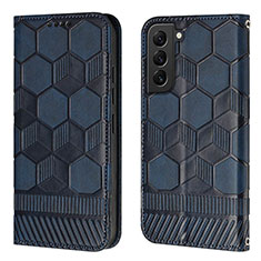 Custodia Portafoglio In Pelle Cover con Supporto Y01B per Samsung Galaxy S21 FE 5G Blu