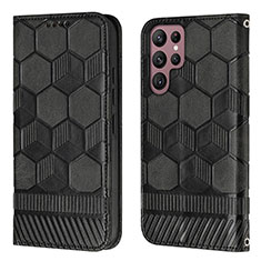 Custodia Portafoglio In Pelle Cover con Supporto Y01B per Samsung Galaxy S21 Ultra 5G Nero