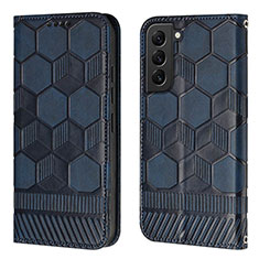 Custodia Portafoglio In Pelle Cover con Supporto Y01B per Samsung Galaxy S22 Plus 5G Blu