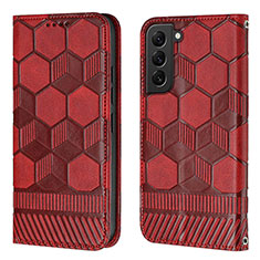 Custodia Portafoglio In Pelle Cover con Supporto Y01B per Samsung Galaxy S22 Plus 5G Rosso