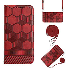 Custodia Portafoglio In Pelle Cover con Supporto Y01B per Xiaomi Redmi 10A 4G Rosso Rosa