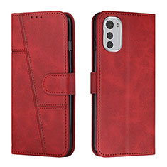 Custodia Portafoglio In Pelle Cover con Supporto Y01X per Motorola Moto E32s Rosso