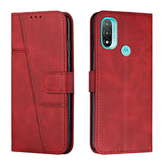 Custodia Portafoglio In Pelle Cover con Supporto Y01X per Motorola Moto E40 Rosso