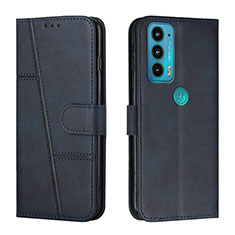 Custodia Portafoglio In Pelle Cover con Supporto Y01X per Motorola Moto Edge 20 5G Blu