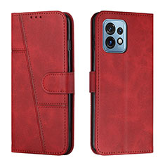 Custodia Portafoglio In Pelle Cover con Supporto Y01X per Motorola Moto Edge 40 Pro 5G Rosso