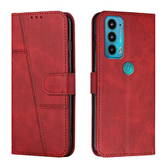 Custodia Portafoglio In Pelle Cover con Supporto Y01X per Motorola Moto Edge Lite 5G Rosso