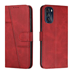 Custodia Portafoglio In Pelle Cover con Supporto Y01X per Motorola Moto G 5G (2022) Rosso
