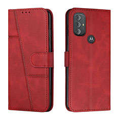 Custodia Portafoglio In Pelle Cover con Supporto Y01X per Motorola Moto G Play Gen 2 Rosso