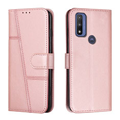 Custodia Portafoglio In Pelle Cover con Supporto Y01X per Motorola Moto G Pure Oro Rosa
