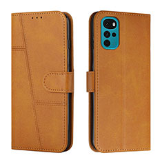 Custodia Portafoglio In Pelle Cover con Supporto Y01X per Motorola Moto G22 Marrone Chiaro