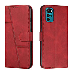 Custodia Portafoglio In Pelle Cover con Supporto Y01X per Motorola Moto G22 Rosso